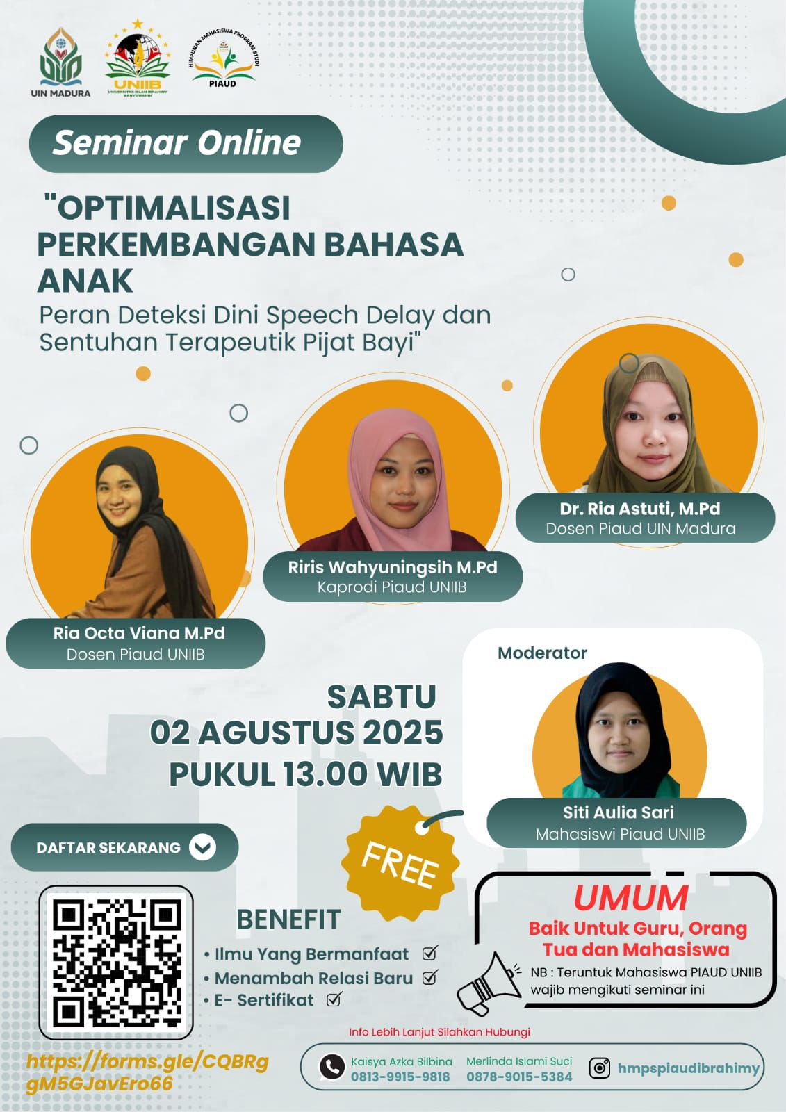 Webinar Nasional: Deteksi Dini dan Sentuhan Terapeutik, Kunci Optimalisasi Perkembangan Bahasa Anak