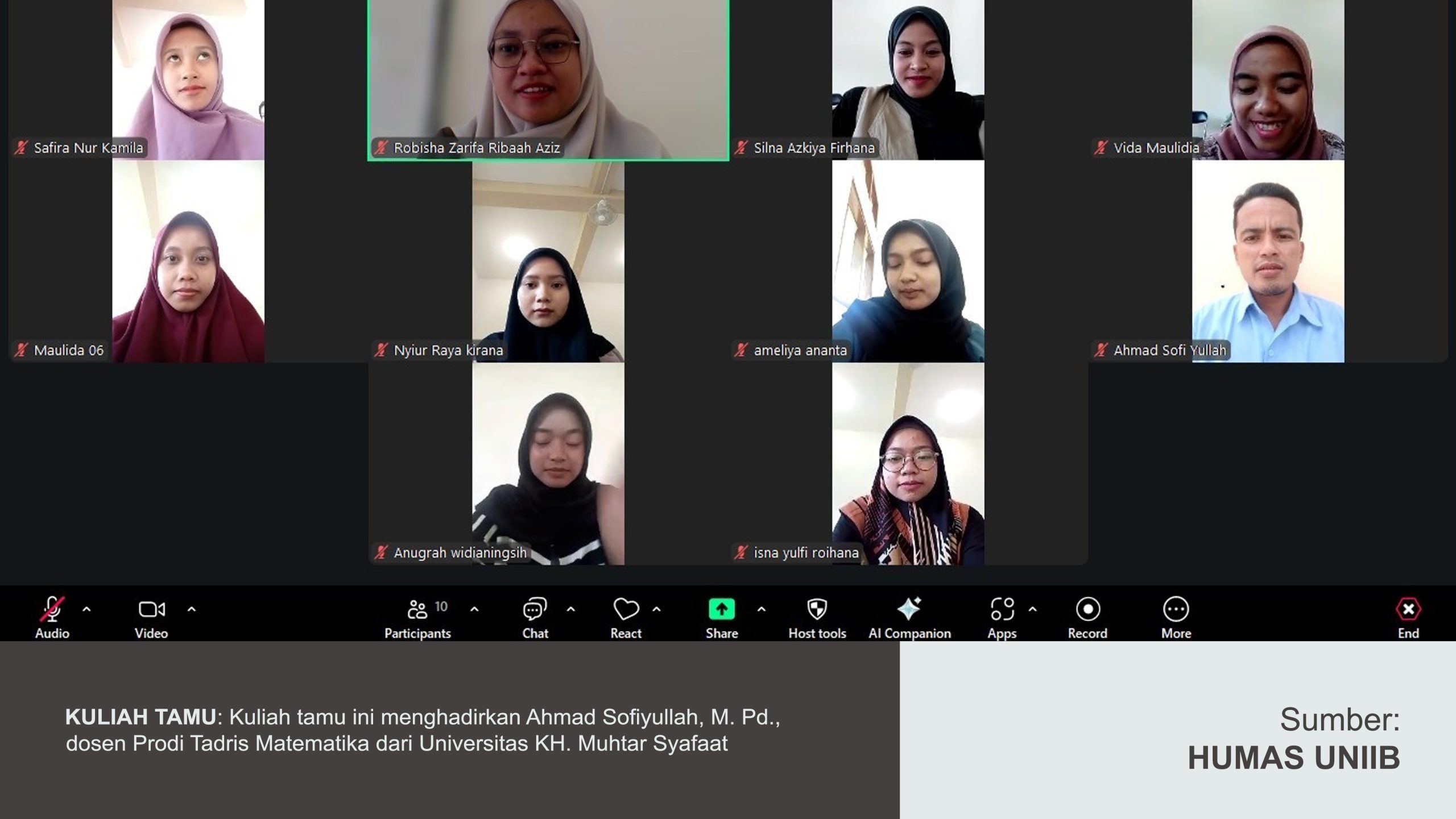 Prodi Tadris Matematika UNIIB Selenggarakan Kuliah Tamu “Kalkulus Diferensial” bersama UIMSYA