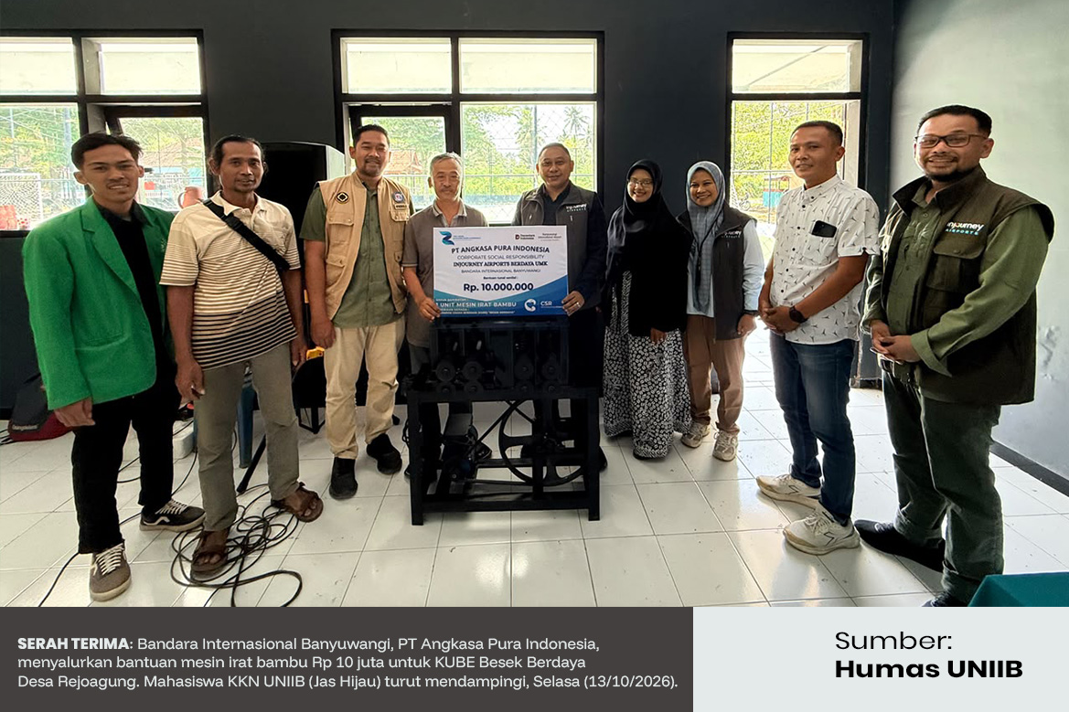 Program Keberlanjutan Mahasiswa KKN UNIIB, Dampingi Pengrajin Besek Rejoagung Sambut Bantuan Mesin Irat Bambu